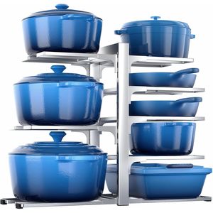 Organizzatore Sottopensile a 8 Livelli per Pentole e Padelle, Portaoggetti da Cucina Resistente 120LBS - Product Image 1