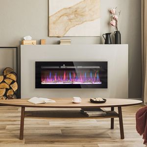 Caminetto Elettrico in Vetro con Display LED Lineare da 50 Pollici, Montabile a Parete, Telecomando, Fiamma Regolabile, Colore e Luminosità Regolabili, per Auto - Product Image 2