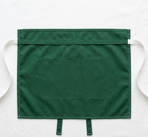 Delantal de Algodón Verde Tejido con Bolsillo Frontal, Uniforme Unisex para Camareros de Restaurante y Bar - Product Image 2