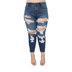 กางเกงยีนส์ขาบานเอวสูงของผู้หญิงกางเกงขาสั้นฤดูร้อนพร้อมกระดุมตกแต่งลำลองไซส์ใหญ่พิเศษ - Product Image 2