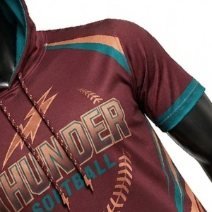Camiseta Personalizada con Capucha para Equipo de Softbol, OEM ODM, Manga Corta, Secado Rápido, Nombre y Número del Equipo, Venta al Por Mayor de Fábrica - Product Image 4