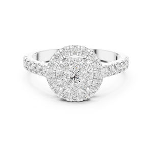 Anillo de Compromiso de Oro Blanco de 14K con Diamante Cultivado en Laboratorio, Corte Redondo, para Mujer |   Diamante Cultivado Nuevo - Product Image 1