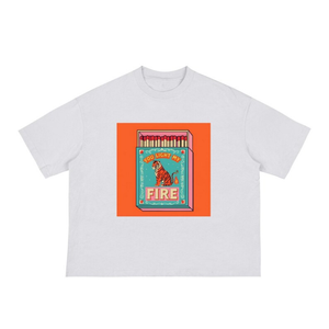 Camiseta Corta de Alta Calidad con Estampado Frontal Personalizado, Corte Holgado, para Hombre, Algodón Grueso, Informal, DTF - Product Image 1