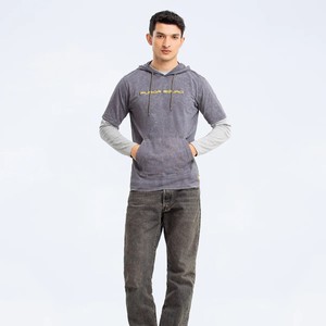 Unisex Gray Hooded Sweatshirt Regular Fit 100% Cotton Fleece Pocket Casual Winter <b>Hoodie</b> Digital Printing Anti-Wrinkle - Product Image 4