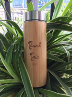 Flacon thermos en bambou entier avec logo gravé Gobelet sous vide au design classique pour pique-nique de voyage au bureau-pour adultes