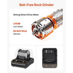 Macchina Lucidatrice per Rocce da 1 libbra con 4 Velocità Regolabili, Timer 1-9 Giorni, Coperchio Insonorizzato in PC per Kit Lucidatura Rocce 220V - Product Image 2