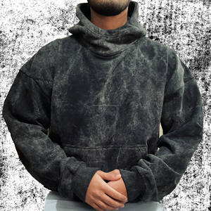 Nouveau hiver Streetwear hommes poids lourd 100% coton lavage à l'acide coupe régulière recadrée écologique col personnalisé sweat à capuche essentiel - Product Image 2