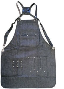 Tablier Denim Strap Cuir Barista Workwear Barber Pocket Studio Uniform Tablier - Product Image 2