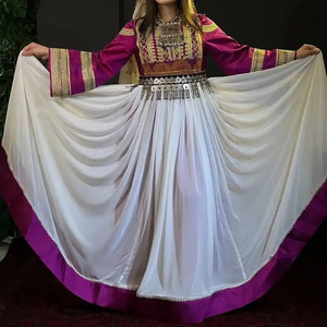 Robes Afgani Kuchi élégantes à manches longues, tissu doux de haute qualité, style ethnique, broderie artisanale, miroir, robes Afgani Kuchi - Product Image 4