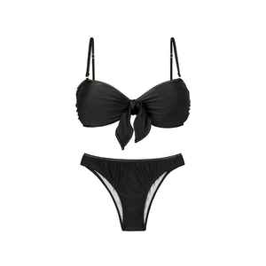 Wholesale High Quality High Waist Eco-Friendly Breathable Spandex/Nylon Underwire Women's Bikini 2-Piece Set <b>Thong</b> Customizable - Product Image 5