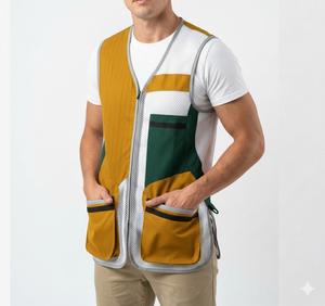 Gilet de tir en maille polyester léger et respirant personnalisé pour hommes, gilet de chasse professionnel avec logo personnalisé - Product Image 5