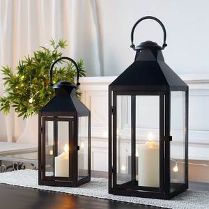 Elegante farol de metal para velas con paneles de vidrio transparente, ideal para iluminación romántica, decoración de cenas y ocasiones especiales. - Product Image 3