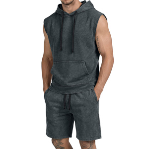Unisex Acid Wash T-shirt And Shorts <b>Set</b> For Men's Streetwear Two Piece Outfit Casual Summer Matching Men's <b>Sets</b> Outdoor Wear <b>Set</b> - Product Image 4