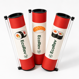 Envases de Papel Impresos Personalizados para Sushi Push Pop, Tubos Desechables con Botella de Salsa de Soya - Product Image 6