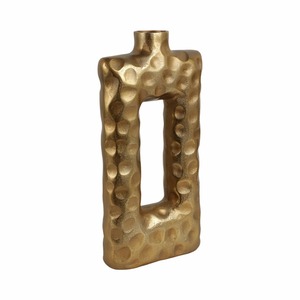 Jarrón de Mesa Contemporáneo de Latón, Diseño Texturizado Hecho a Mano para Decoración del Hogar - Product Image 3