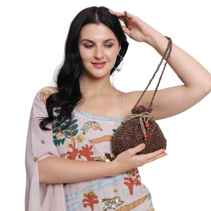 Nueva llegada diseñador hecho a mano con cuentas mujeres embragues monederos bolsos Potli bolsos bandolera moda personalizada al por mayor - Product Image 3