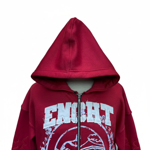 Hoodie à fermeture éclair personnalisé, coupe parfaite, très demandé, imprimé numériquement et logo brodé pour hommes - Product Image 4