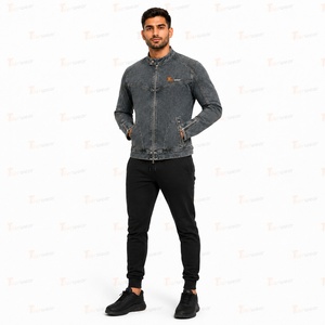 Vestes en jean personnalisées pour hommes – Vente en gros – Veste en jean vintage délavée pour hommes – Bleu, noir, coupe oversize, style streetwear décontracté, OEM - Product Image 4