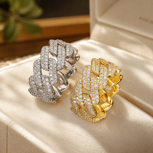 Anillo de compromiso de diamantes de talla redonda para mujer, anillo de boda de lujo con moissanita estilo hip hop, chapado en oro blanco de 14K, anillo de regalo - Product Image 6