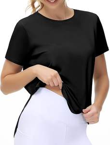 Camisetas Deportivas para Mujer, Corte Holgado, Manga Corta, Algodón, Básicas para Correr - Product Image 3