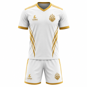 Ensemble de maillots de football personnalisés sublimés, uniforme de football pour hommes, vêtements de sport, chemise et short respirants, séchage rapide, kit d'entraînement d'équipe personnalisé - Product Image 1