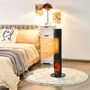 1500W Ceramic Tower <b>Space</b> <b>Heater</b> with Remote Control and Realistic 3D Flame Effect - Product Image 1