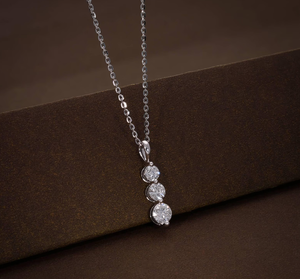 Collar con Colgante de Plata de Ley 925 con Forma de Luna Vintage, Certificado por IGI, con Diamantes Engastados en Garras y Múltiples Piedras, Unisex, para Fiestas y Regalos - Product Image 2