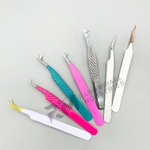 Pinzas de Precisión RMI de Acero Inoxidable para Pestañas, Antiestáticas, Punta Suave de 10 mm, Herramientas de Maquillaje, Extensión de Pestañas, Polvo Multicolor - Product Image 3