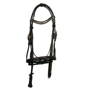 Headstall de bride en cuir équestre la plus vendue pour les courses d'équitation au prix de gros avec produit de cheval en laiton - Product Image 1