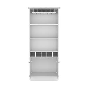 Elon ชั้นวางไวน์ตู้บาร์พร้อมตู้กระจกด้านบนสามชั้นวางเปิดหนึ่งตู้ - Product Image 5