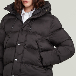 Custom Women's Glossy Hooded Down <b>Puffer</b> <b>Jacket</b> Black <b>Cropped</b> Winter Coat Duck Down Outerwear Women Bomber <b>Jacket</b> - Product Image 5