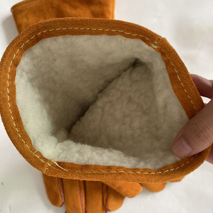 Gants en cuir industriels robustes à deux couches, résistants à la chaleur, colorés, avec doublure en coton pour utilisation au four à souder TIG, protection des mains - Product Image 4