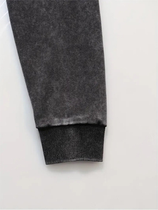 Sudadera con capucha de alta calidad a precio mayorista con efecto acid wash para hombre, de peso pesado, lisa, de corte regular, de lujo. - Product Image 6