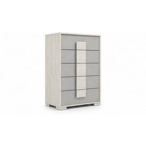 Contemporary Modern Wooden 5 <b>Drawer</b> Chest <b>White</b> Finish <b>Bedroom</b> Storage Dresser Cabinet <b>for</b> Residential Home Furniture Wholesale. - Product Image 4