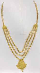 20K Gold Ethnic Layered Chain Necklace Floral Pendant Beaded <b>Choker</b> Jewelry <b>for</b> Wedding Party <b>Women</b> - Product Image 6