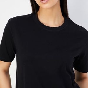 T-shirt de luxe pour femme, été, manches courtes, coton, coupe ajustée, respirant, doux, couleur unie, décontracté, haute qualité, tendance - Product Image 3