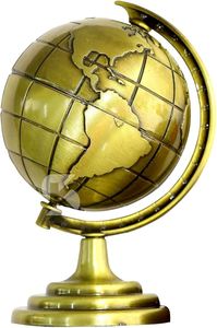 UNICORN HANDICRAFTS Ornement décoratif globe en laiton vintage, style antique traditionnel, accent de bureau rotatif, fait main, circulaire - Product Image 3