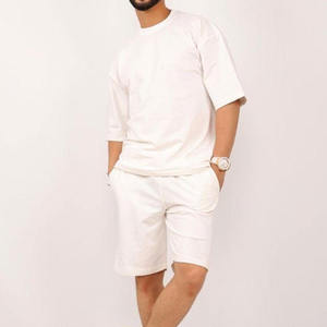 Collection 2026 – Costume d'été haut de gamme pour homme en 100 % coton tissé, avec broderie et impression de logo personnalisés, couleur unie - Product Image 5