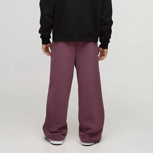 Pantalon de survêtement streetwear personnalisé avec logo, en molleton bouclette de coton uni, coupe ample et large, pour homme - Product Image 2