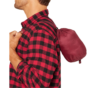 Gilet matelassé bordeaux pour homme à col montant, fermeture éclair, coupe-vent, décontracté, pour l'hiver - Product Image 5