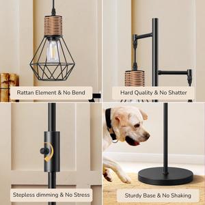 Lámpara de Pie LED Moderna con Altura Ajustable y Atenuación Remota para Iluminación de Sala de Estar, Dormitorio u Oficina - Product Image 4