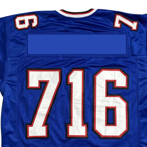 Camiseta de Fútbol Azul para Hombre con Cuello en V, Número 716, Manga Corta, Diseño Deportivo, Ribete en Contraste, Corte Regular, Estampado - Product Image 4