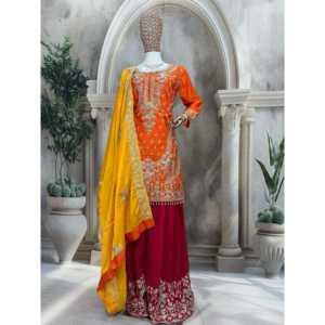 Ensemble haut bas et Dupatta pour femmes de créateur - Product Image 4