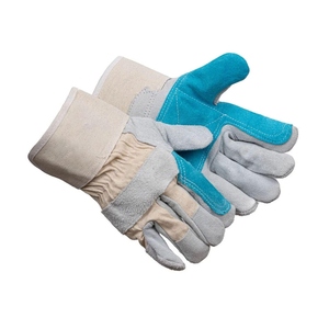 Guantes de Trabajo de Cuero Vacuno Reforzado, Certificación CE, Dorso de Algodón Perforado, Puño de Seguridad Reforzado, Duraderos, para Construcción Industrial - Product Image 5
