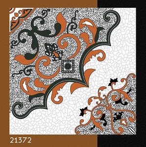 Carreaux de sol en céramique brillants 400x400mm, motif floral vintage, carreaux décoratifs, série brillante 400x400mm, carreaux en céramique marocains - Product Image 2
