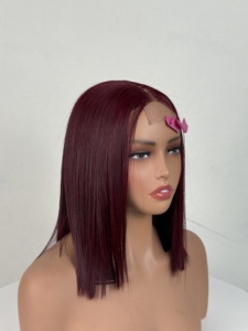 Peluca de Cabello Humano Vietnamita Color 99J Rojo Vino, Proveedor Mayorista de Pelucas - Product Image 1