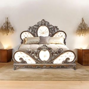 Ensemble de chambre à coucher en teck de qualité supérieure Zelvarisse, en bois massif, artisanal, traditionnel, antique, luxueux, élégant, classique, meubles pour la maison Kiky Home - Product Image 4