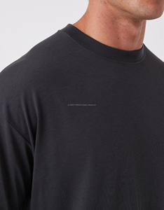 เสื้อยืดโอเวอร์ไซซ์ทรงวินเทจเสื้อยืดไมโครไฟเบอร์อีลาสเทนสีดำขนาดใหญ่ออกแบบได้ตามต้องการ - Product Image 2