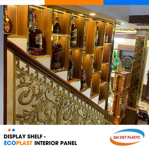 Estante de exhibición de estilo tradicional y estante para vino Panel interior de PVC Fábrica de fabricación de Vietnam - Product Image 5