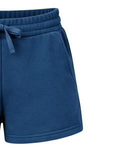 Custom Blue Women Sweat Shorts Cotton Fleece Elastic Waist <b>Drawstring</b> Gym Casual Summer Shorts OEM Manufacturer Supplier - Product Image 4